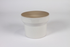 B601LE White ceramic planter D19cm H15cm