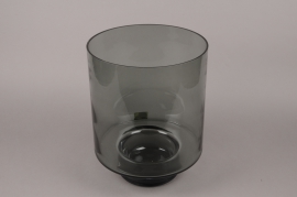 B604W3 Black glass vase D27cm H34.5cm