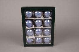 X292T1 Boîte de 12 boules brillantes parme D6cm