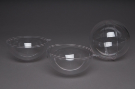 Boîte de 12 boules plastiques ouvrables transparentes D12cm