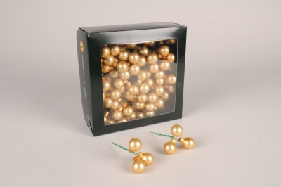 Bo�te de 144 boules verre mat or D20mm