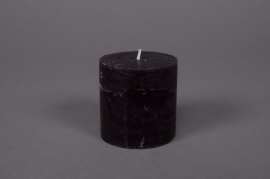 Box of 12 cylinder candles black D6 H6cm