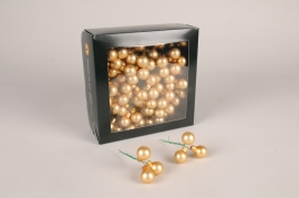 Box of 144 matte gold glass balls D20mm