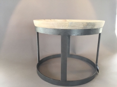 C102DQ Table basse bois et métal D44cm H34cm