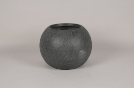 C560DQ Pot boule en béton gris anthracite D36cm H28cm