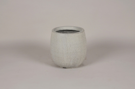 C602DQ Light grey concrete pot D23cm H23cm