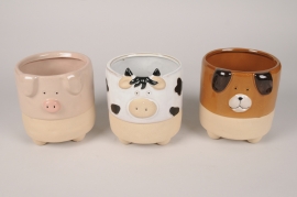 C805DQ Cache-pot en céramique à motifs assorti D13.5cm H14.5cm