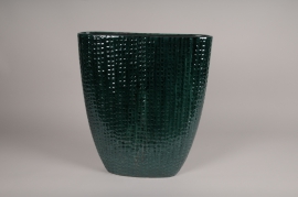 C811DQ Dark green ceramic planter 51x15.5cm H57cm