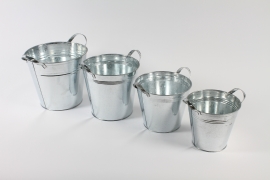 C883DQ Set of 4 natural zinc buckets 