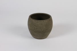 C901DQ Cache-pot en céramique kaki mat D12cm H13cm