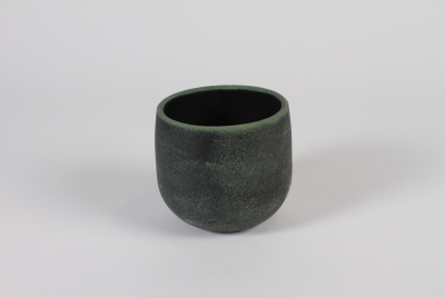 C908DQ Cache-pot en b�ton gris vert D12.5cm H12cm
