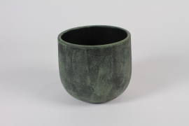 C910DQ Cache-pot en béton gris vert D17.5cm H16cm