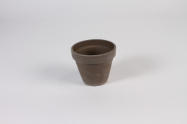 C911DQ Pot horticole en terre cuite gris D11.3cm H10cm