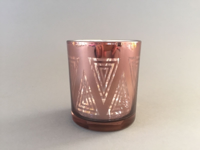 A006G1 Copper glass candle jar D8cm H9cm