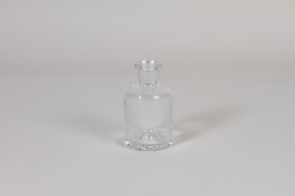 CV-000034 Vase bouteille en verre transparent D6,8cm H12cm