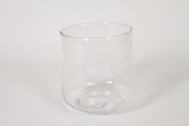 CV-000045 Clear glass candle holder D15cm H16cm