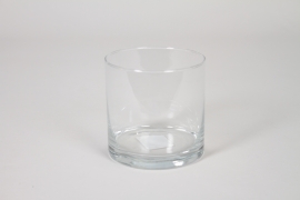 CV-000046 Clear cylindrical glass vase D10cm H10cm