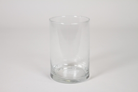CV-000047 Clear cylindrical glass vase D10cm H15cm