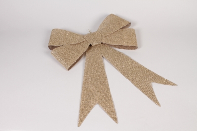 D4-000019 Noeud en jute paillete or D41cm H56cm