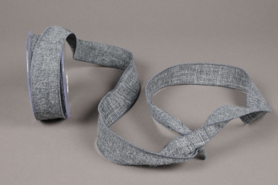 A635UN Dark grey cotton ribbon 38mm x 10m