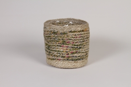 DQ-000235 Cache-pot en corde recyclée D19cm H18cm