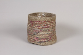 DQ-000236 Cache-pot en corde recyclée D20cm H19cm