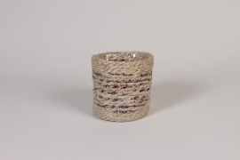 DQ-000263 Assorted recycled rope pot D13cm H13cm