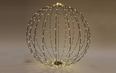DQ-000454 Boule en m�tal 400 LED blanc chaud D60cm