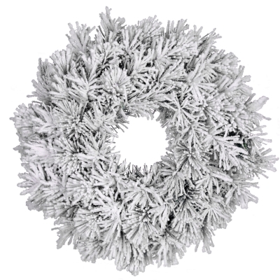 DQ-000518  Frosted green artificial fir tree wreath D60cm