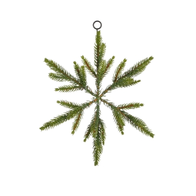 DQ-000520 Flocon de neige en plastique vert fonc� D30cm