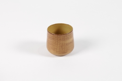 DQ-000571 Cache-pot rond en m�tal marron brillant D6.5cm H6cm
