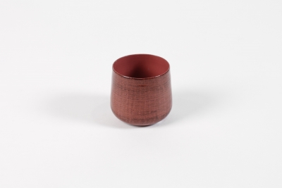 DQ-000572 Cache-pot rond en m�tal rouge brique D6.5cm H6cm