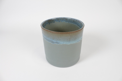 DQ-000602 Cache-pot en c�ramique bleu vert D20cm H19cm