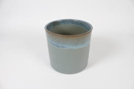 DQ-000602 Green blue ceramic planter D20cm H19cm