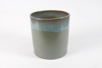 DQ-000603 Cache pot en c�ramique bleu vert D25cm H26cm