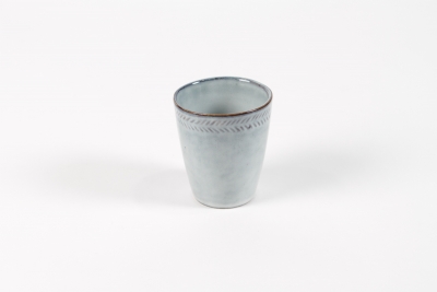 DQ-000606 Cache-pot en c�ramique bleu gris clair D7.5cm H8.5cm