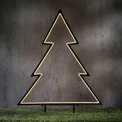 DQ-000645 Sapin lumineux noir et n�on blanc chaud D53cm H75cm
