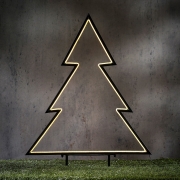DQ-000647 Black and warm white neon light christmas tree D89cm H125cm