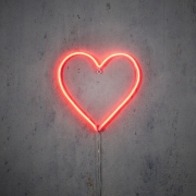 DQ-000652 Red neon heart with timer D33cm