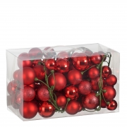 DQ-000665 Garland of red plastic balls length 180cm