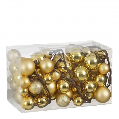 DQ-000666 Guirlande boule plastique or L180cm