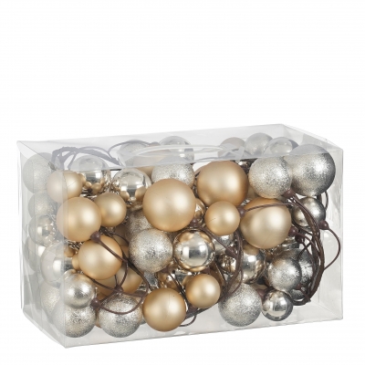 DQ-000667 Guirlande boule plastique champagne L180cm