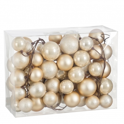 DQ-000671 Guirlande boule plastique champagne L180cm