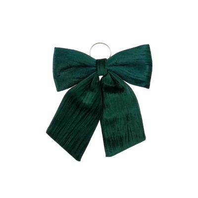 DQ-000673 Green velvet fabric bow to hang 32x40cm