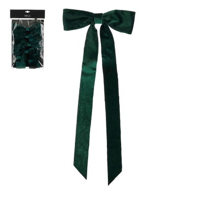 DQ-000693 Paquet de 4 noeuds en velours vert l19cm H48cm