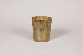 DQ-000707 Gold metal planter D12cm H13cm