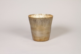 DQ-000708 Gold metal planter D15cm H15cm