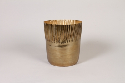 DQ-000709 Cache-pot en m�tal or D17cm H18cm