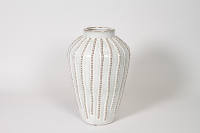 DQ-000716 Vase en c�ramique beige D24cm H35cm