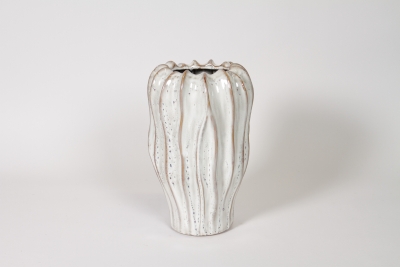 DQ-000718 Vase en c�ramique beige D20cm H30cm